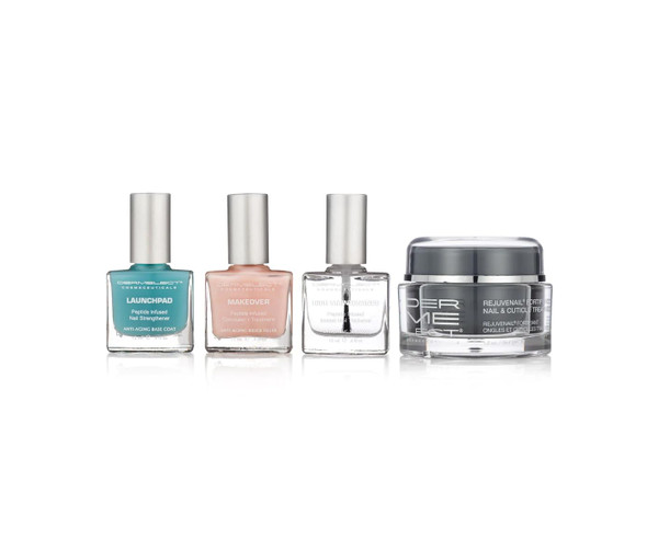 Dermelect Nail Recovery System Anti Aging Nailcare With Peptides Hyaluronic Acid Vitamin E Strengthening & Restorative For Weak Nails Splitting Acrylic/Gel Damage Hard To Grow Nails 4 Pc Set