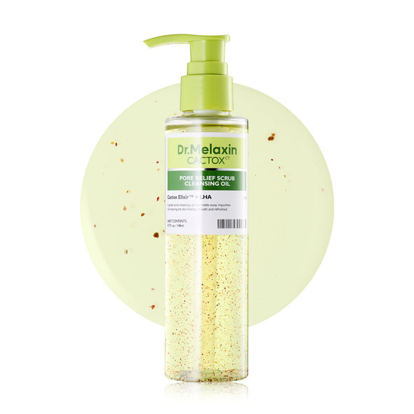 Dr.Melaxin Cactox Pore Relief Scrub Cleansing Oil With Cactox Elixir & Lha Blackhead Control & Pore Refining Cleanser For Sebum & Impurities Prickly Pear Seed Oil 4.73 Fl.Oz