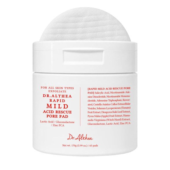 Dr.Althea Rapid Mild Acid Rescue Pore Pad Korean Vegan Skin Care 65Pcs