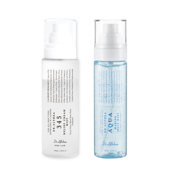 Dr.Althea Relief & Glow Mist Duo Lightweight UltraFine Facial Mist Spray Set Soothing & Hyration For Skin Vegan Korean Skincare 3.38 Fl.Oz