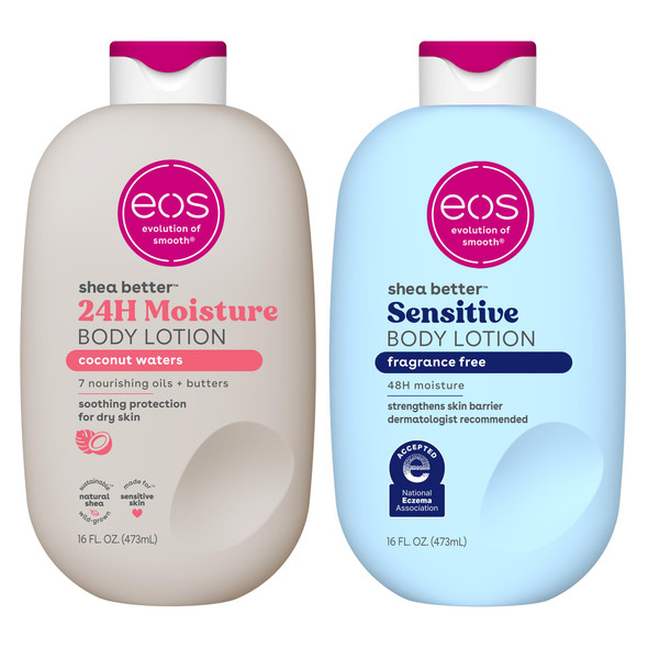 Bundle Of Eos Shea Better Body Lotion Coconut Waters+ Fragrance 24Hour Hydration Skin Care 16 Fl Oz