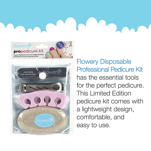 Flowery Pro Pedicure Kit Complete Pedicure Tools To Trim Shape Smooth And Shine Fingernails And Toenails
