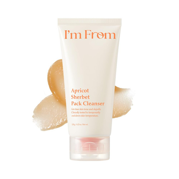 IM From Apricot Sherbet Pack Cleanser Korean 2In1 Pack To Foam Cleanser With Apricot Extract For Gentle Cooling & Refreshing Cleanse 4.06 Fl.Oz