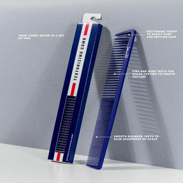 Johnny B. Professional Carbon Texturizing Hair Comb Blue 2 Pcs