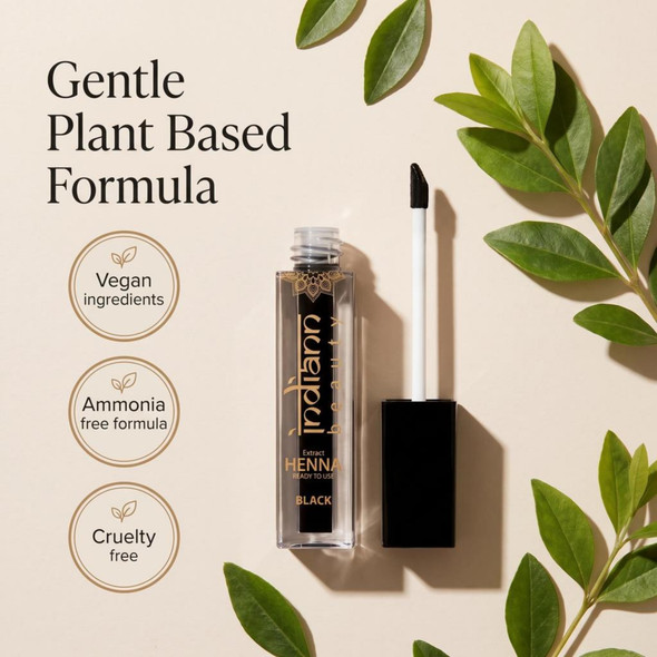 Indiann Beauty ReadyToUse Liquid Eyebrow Henna Tint Black 4G