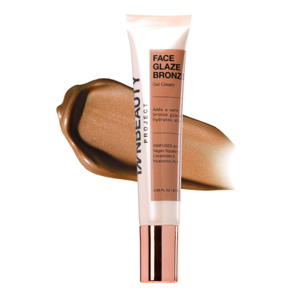 Innbeauty Project Face Glaze Bronze Highlighting Cream Skin Barrier Protect & Glow Moisturizer With Ceramides & Hydrating Actives 0.85 Oz (25Ml)