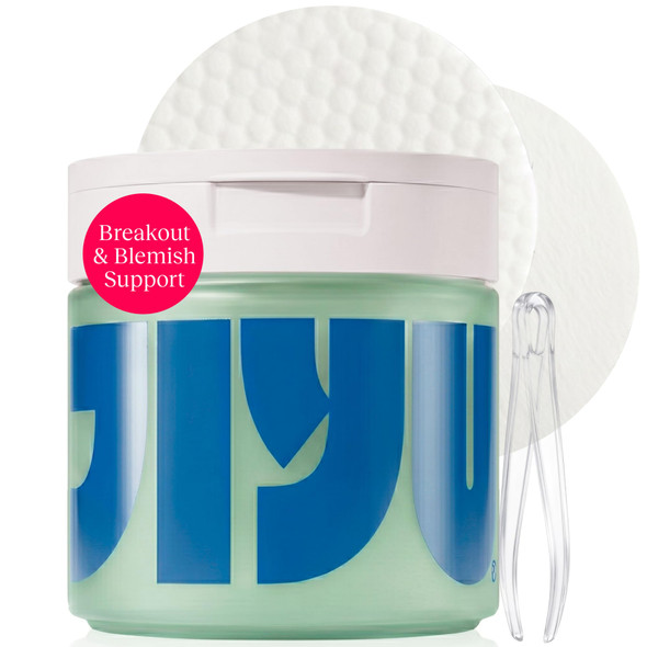 Jiyu Cleansing Polish Pads Korean Skincare For Clogged Pores Breakouts & Uneven Skin Texture Face Exfoliating Pads With Glycolic Acid (Aha) Salicylic Acid (Bha) & Niacinamide 60 Count