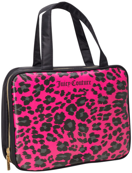 Juicy Couture Hot Pink Black Makeup Bag Weekender Leopard Print