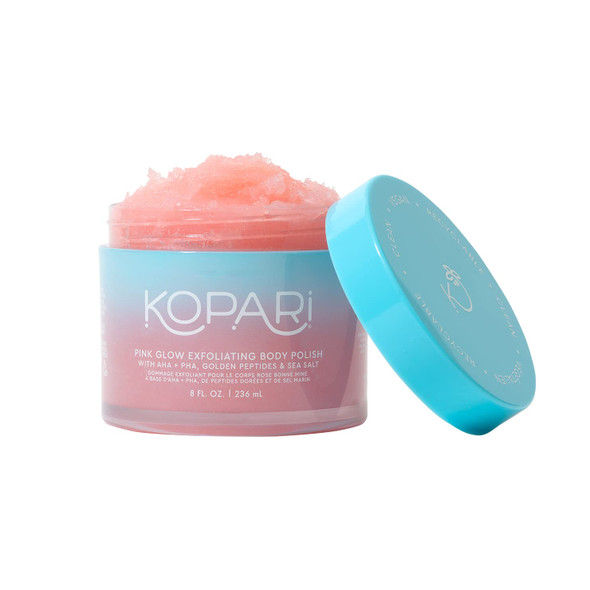 Kopari Pink Glow Exfoliating Body Polish Aha Vegan For Women Gentle And Effective Pink Haze 8 Oz
