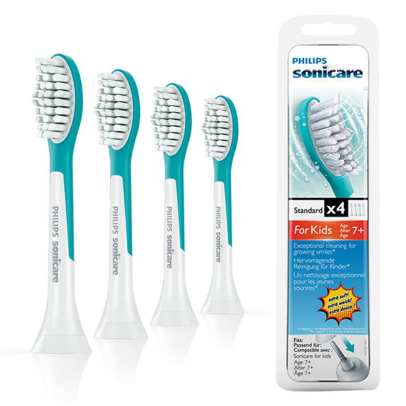 Philips Sonicare for Kids replacement toothbrush heads, HX6044/33, 4-pk, Standard