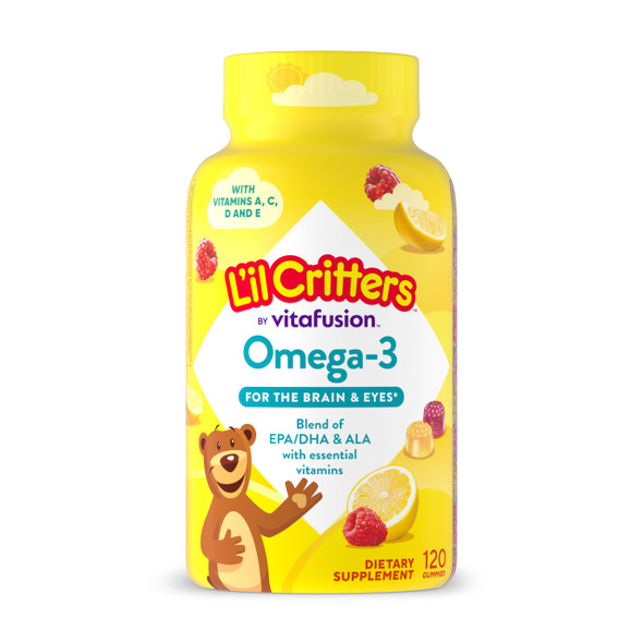 Lil Critters Kids Omega Yummy Raspberry Lemonade Flavor 3 Gummies