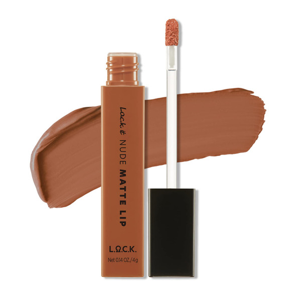 L.O.C.K. Color It Nude Matte Lip 04 Almond Brown Net. / 4 G Matte Liquid Lipstick Matte Lip Stain LongLasting Korean Beauty Lip Tint 0.14 Oz