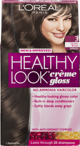 LOreal Paris Healthy Look Creme Gloss 3 Darkest Brown Espresso