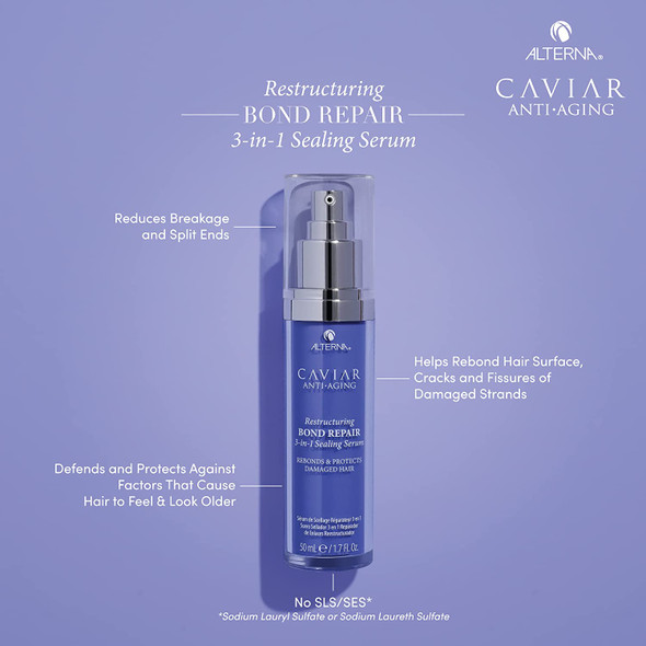 Alterna Caviar Anti-Aging Restructuring Bond Repair 3-In-1 Sealing Serum by Alterna for Unisex - 1.7 oz Ser