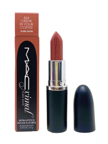 Mac Ximal Sleek Satin Lipstick 834 Creme In Your Coffee (Midtone Pink Brown) 0.12 Oz / 3.5 G