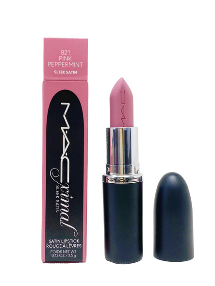 Mac Cosmetics Ximal Sleek Satin Lipstick 821 Pink Peppermint (Dusty Lavender) 0.12 Oz / 3.5 G