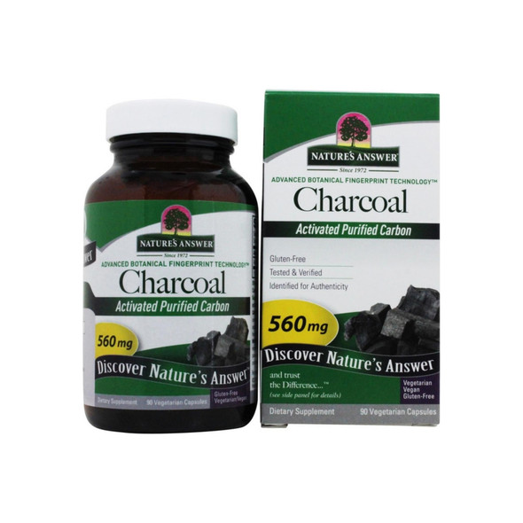 Nature's Answer Activated Charcoal Natural Origin Vegetarian Capsules 90 ea