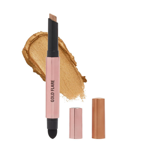 Makeup Revolution Lustre Wand Shadow Stick Gold Flare UltraPigmented & Shimmery Lids Seamless Glide Buildable Metallic Formula To Dab & Blend The Shades1.6 G