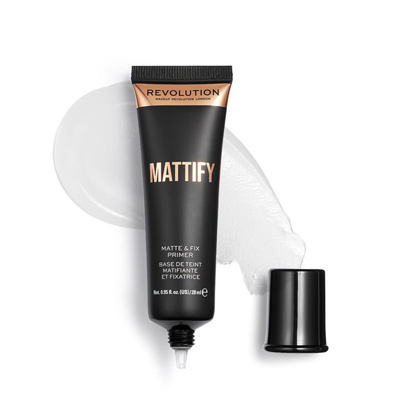 Makeup Revolution Mattify Matte And Fix Face Primer Lightweight & Translucent Formula For A Smooth Complexion Vegan & CrueltyFree 0.94 Fl Oz