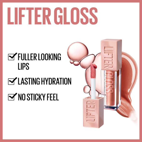 Maybelline York Maybelline Lifter Gloss Lip Gloss Makeup With Hyaluronic Acid Brass 0.18 Fl. Ounce. 011 Brass 0.18 FluidOunces (Pack Of 2)