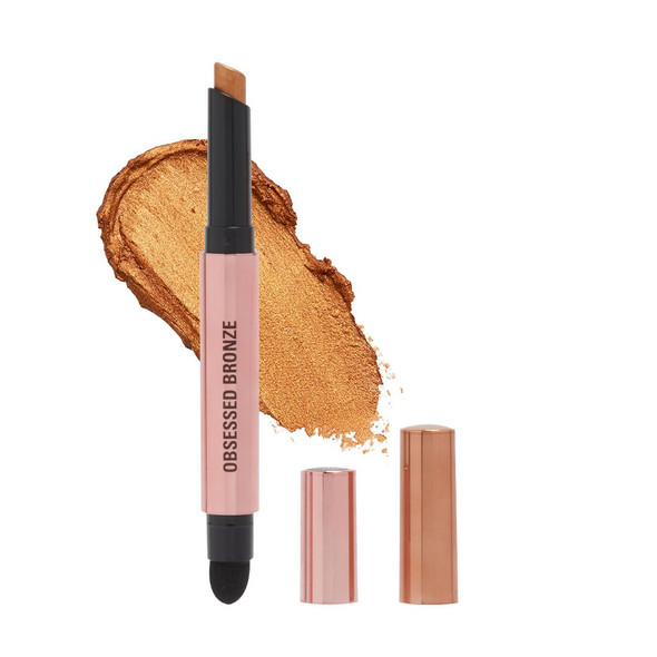 Makeup Revolution Lustre Wand Shadow Stick Obsessed Bronze UltraPigmented & Shimmery Lids Seamless Glide Buildable Metallic Formula To Dab & Blend The Shades1.6 G