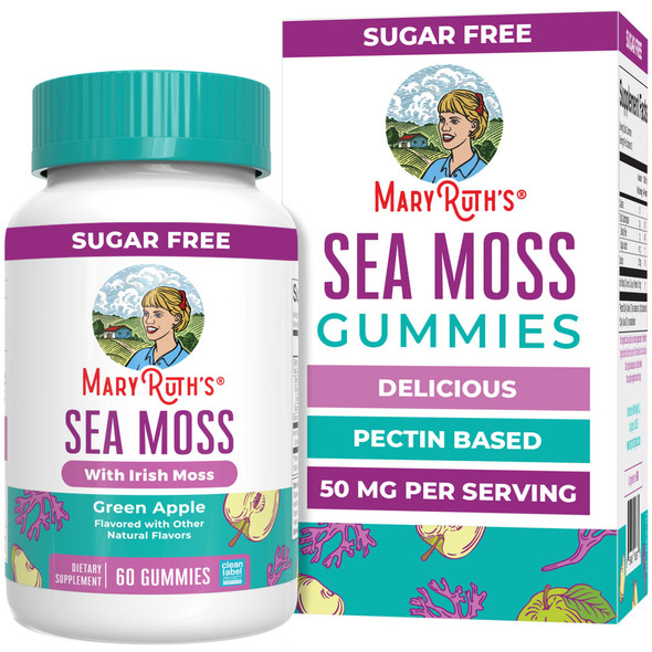 MaryruthS Sea Moss Gummies Sugar Made With Irish Sea Moss 60 Count