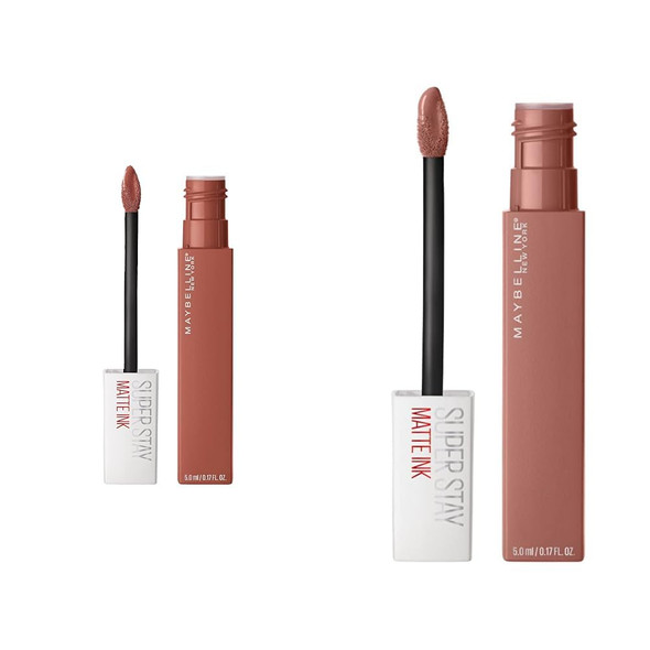 Maybelline Super Stay Matte Ink Liquid Lipstick Makeup Long Lasting High Impact Color Up To 16H Wear Amazonian Nude Brown & Seductress Light Rosey Nude
