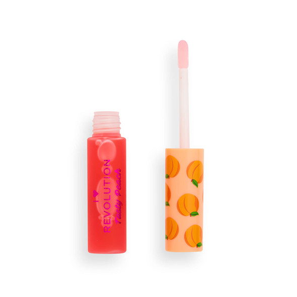 Makeup Revolution I Heart Revolution Tasty Peach Lip Oil Lip Tint In Shade Pink Nourishes & Softens Lips Vegan & CrueltyFree Peachy Keen 6Ml