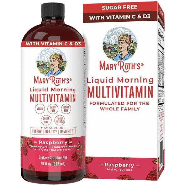MaryruthS Multivitamin Multimineral For Women Men & Kids No Added Sugar Vegan Liquid Vitamins For Adults & Kids Mens Womens Multivitamin Energy & Beauty Booster NonGmo 32 Fl Oz