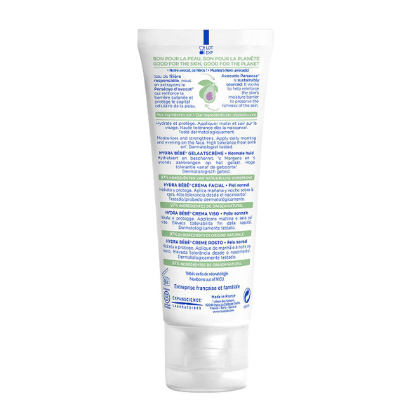 Mustela Hydra Bebe Face Cream aaSa Daily Baby Moisturizer With Natural Avocado Jojoba Oil & Shea Butter 1.35 Fl. Oz. Packaging May Vary