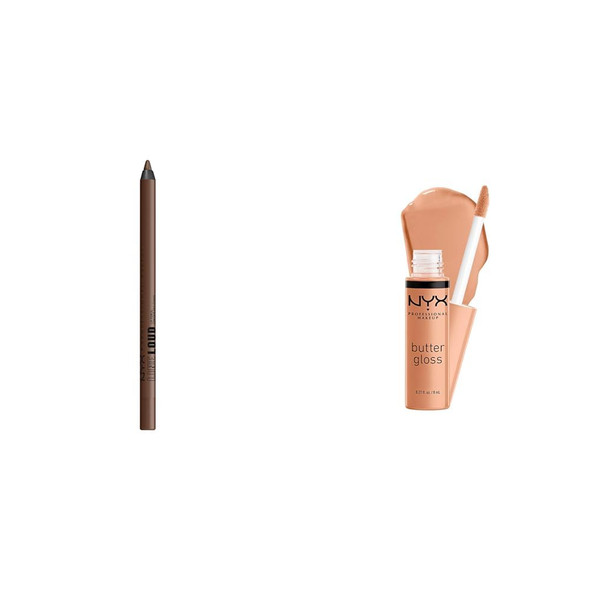 Nyx Rebel Kind Lip Liner & Fortune Cookie Butter Gloss Makeup Bundle