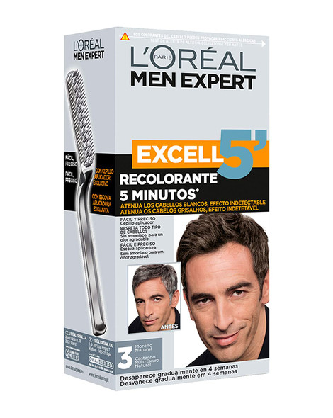 L'Oral Paris Men Expert Excell 5 Brush-In Hair Colour Natural Darkest Brown Shade 3