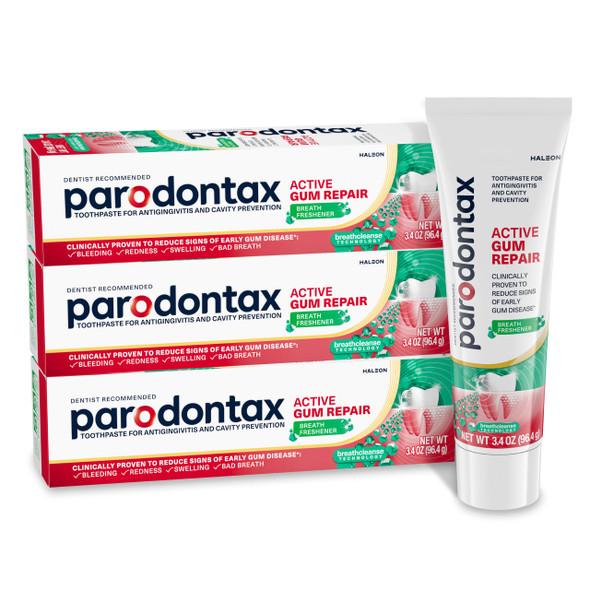 Parodontax Active Gum Repair Breath Freshener Toothpaste 3X3.4 Oz