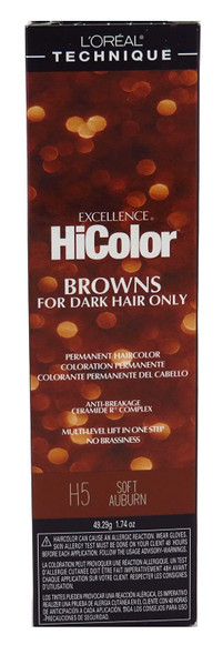 Loreal Excellence Hicolor H05 Tube Soft Auburn 1.74 Ounce (51ml) (3 Pack)