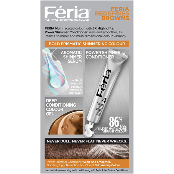 L'Oreal Paris Feria Multi-Faceted Shimmering Colour, Medium Brown [50] (Pack of 2)