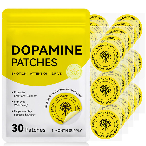 Rowkdrkb Dopamine Patches Extra Strength Mood & Positivity Support Supports Dopamine & Serotonin Balance For Women Men 30 Patches