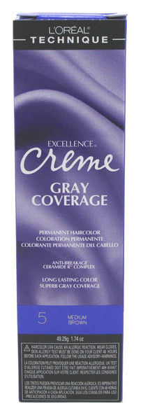 Loreal Excellence Creme Color #5 Medium Brown 1.74oz (6 Pack)