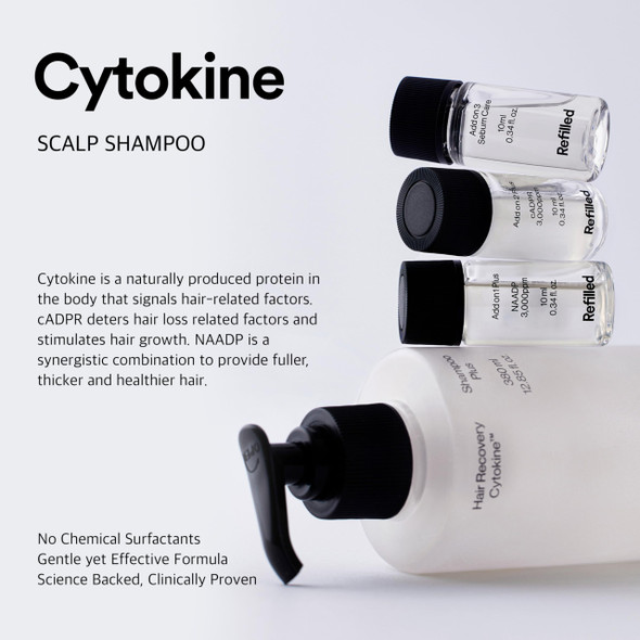 Refilled HairRecovery Cytokine Shampoo Plus Sensitive Care 12.8 Fl. Oz. aaSa Gentle Hair Loss Shampoo For Thinning Hair Soothing Scalp Care Hypoallergenic AntiHair Fall SulfateFree Formula For Fuller Hair
