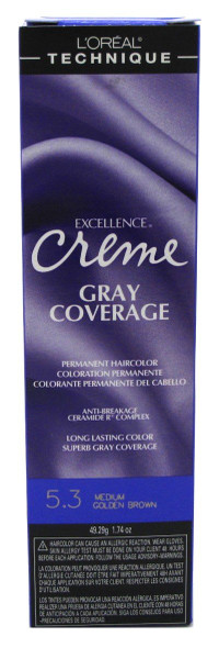 Loreal Excellence Creme Color #5.3 Medium Golden Brown 1.74 Ounce (51ml) (6 Pack)