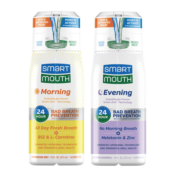 Smartmouth Activated Morning B12 & Evening Melatonin Mouthwash Bundle