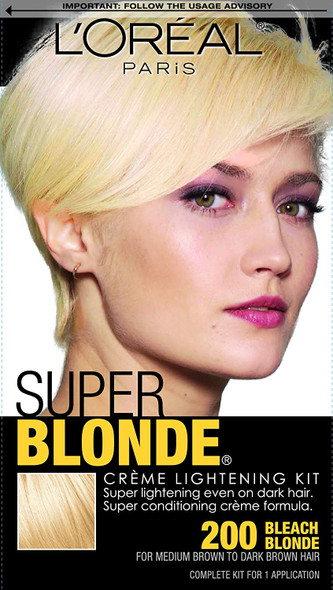 L'Oreal Paris Super Blonde Creme Lightening Kit, 200 Bleach Blonde