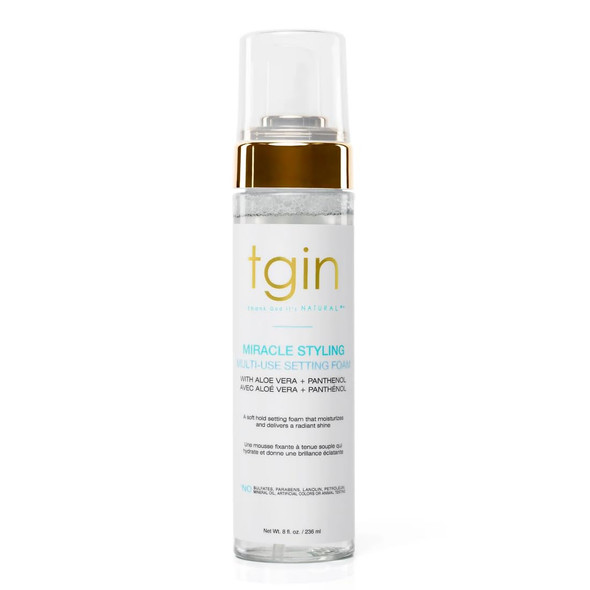 Thank God ItS Natural Tgin MultiUse Setting Hair Foam Mousse To Moisturize & Define Curls 7 Oz