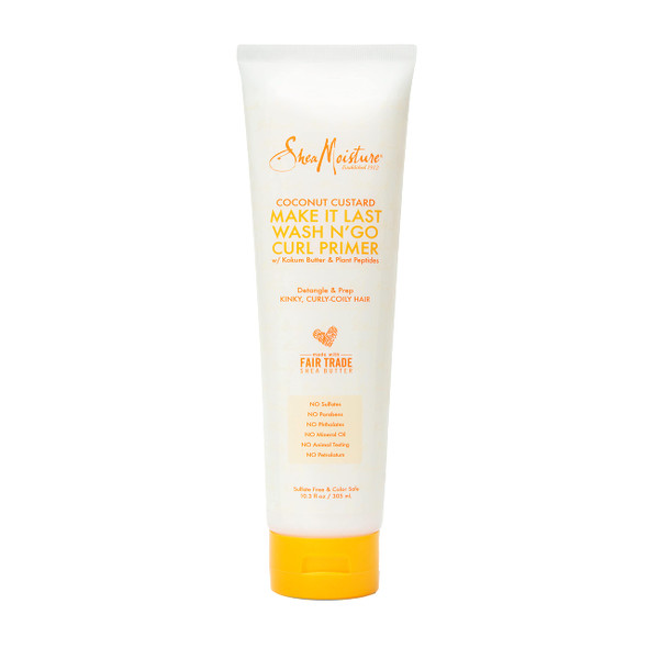 Sheamoisture Coconut Custard Curl Defining Cream Make It Last Wash N Go Primer Enhancer & Detangler For Wavy & Curly Hair Organic Shea Butter 10.3 Oz