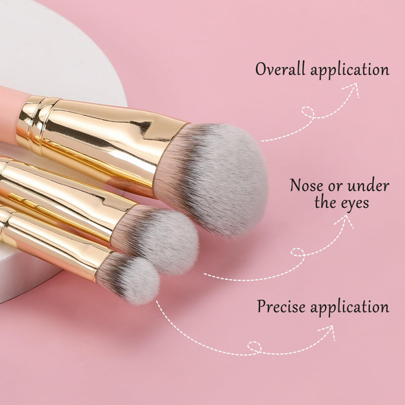 Teoyall Foundation Concealer Highlight Brush Cat Paw Under Eye Brush 3Pcs