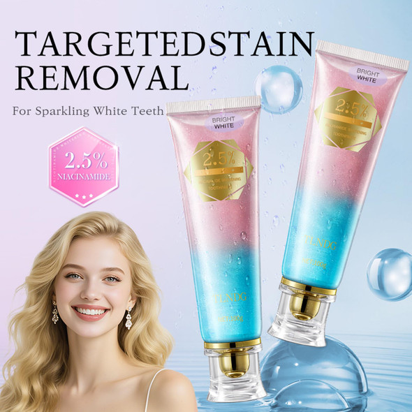 Tlndg 2.5% Niacinamide Whitening Toothpaste For Teeth And Gum Care Enamel Strengthening & Fluoride Formula 3.53 Oz (2)
