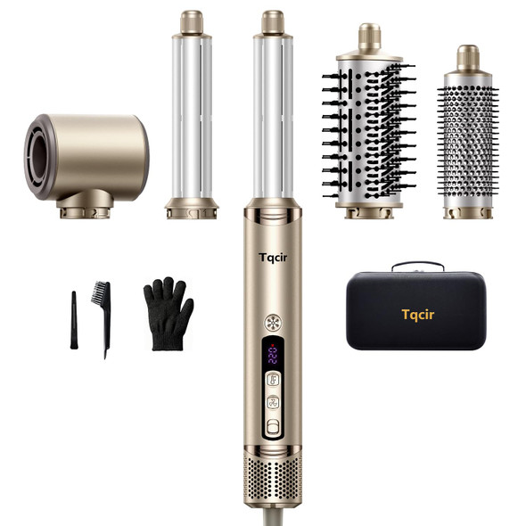 Tqcir 5In1 Hot Air Styler Powerful Hair Dryer With AutoWrap Curlers