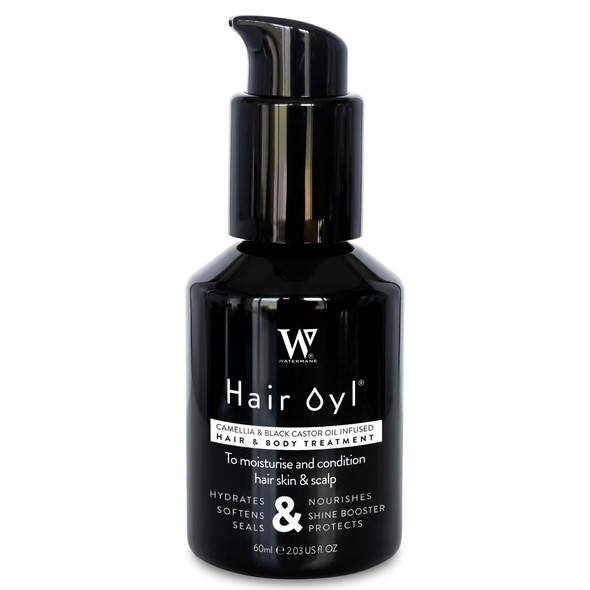 Watermans Hair Oyl Hair Growth Oil For Dry Frizzy & Damaged Hair With Camellia & Black Castor Oils Lightweight Head & Body Oil For Shine Smoothness & Hydration For Women & Men 60 Ml