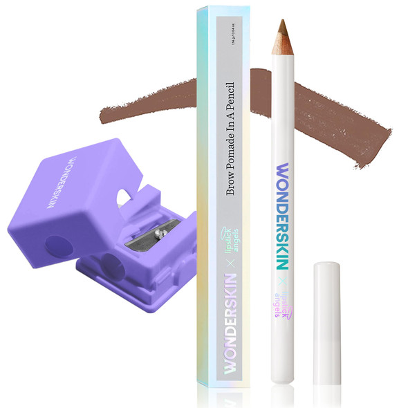 Wonderskin Eyebrow Pomade Pencil Brunette With Wonderskin Cosmetic Sharpener