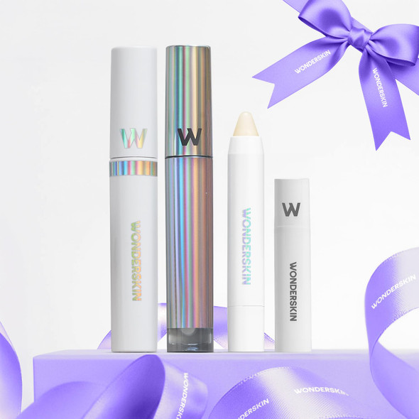 Wonderskin The LifeProof Peel And Reveal Lip Set Lip Stain Masque In Demure Top Gloss In Clear Shine 3In1 Lip Scrub Exfoliator And Lip Stain Masque Activator