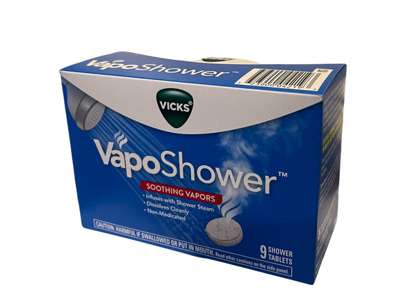 Vicks Vaposhower Shower Tablet Shower Bomb Aromatherapy Vapors Eucaplytus & Menthol Soothing Vicks Vapor Steam 9 Ct